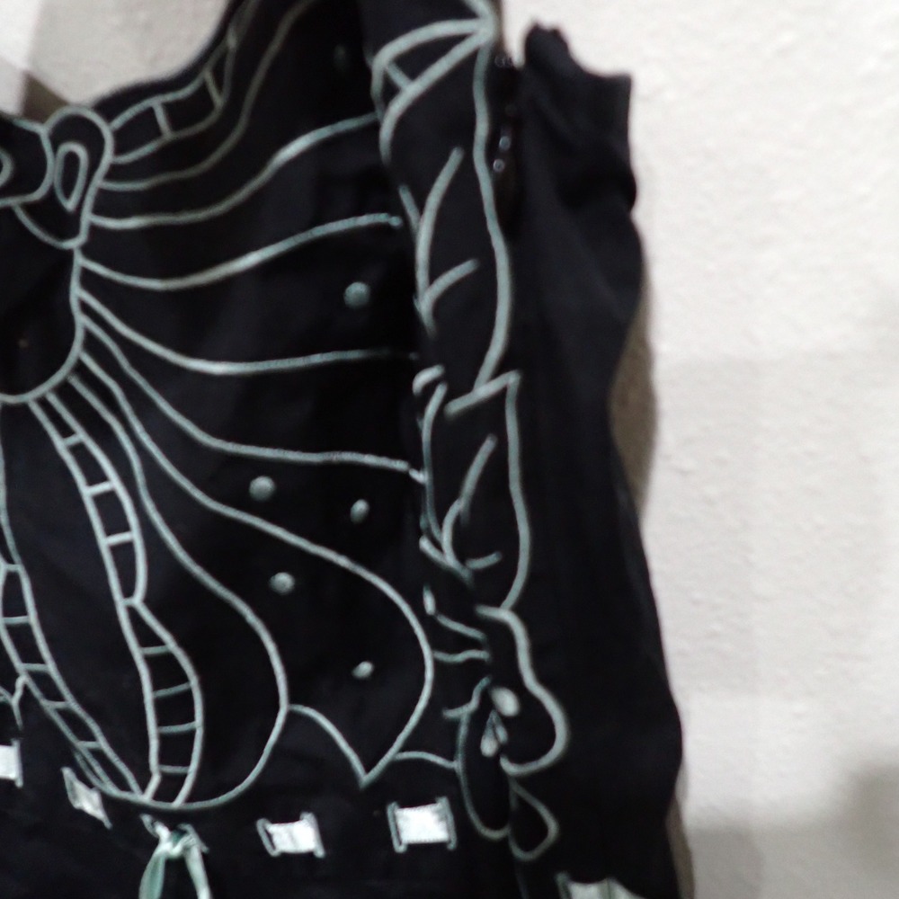 Betsey Johnson Black Butterfly Embroidered Mini Dress Blue Floral Size 2 NEW - Picture 4 of 9